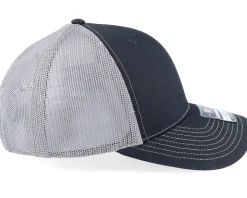Silver Fish Hook Logo Black/Charcoal Trucker - Skillfish