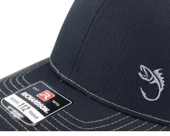 Silver Fish Hook Logo Black/Charcoal Trucker - Skillfish