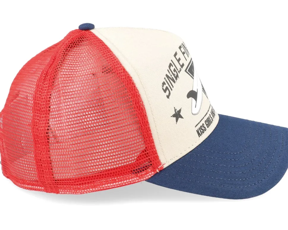 Single Fin Brothers Beige/Navy/Red Trucker - Coastal