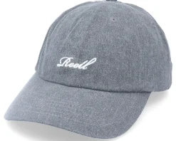 Single Script Cap Washed Charcoal Dad Cap - Reell