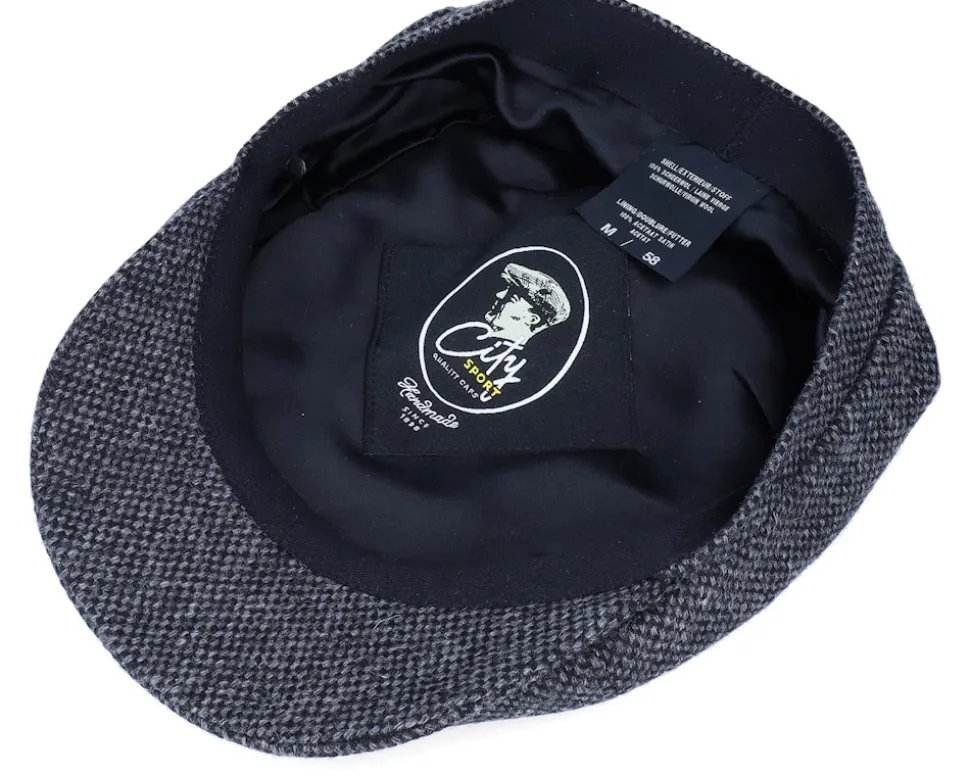 Sixpence Black Flat Cap - City Sport