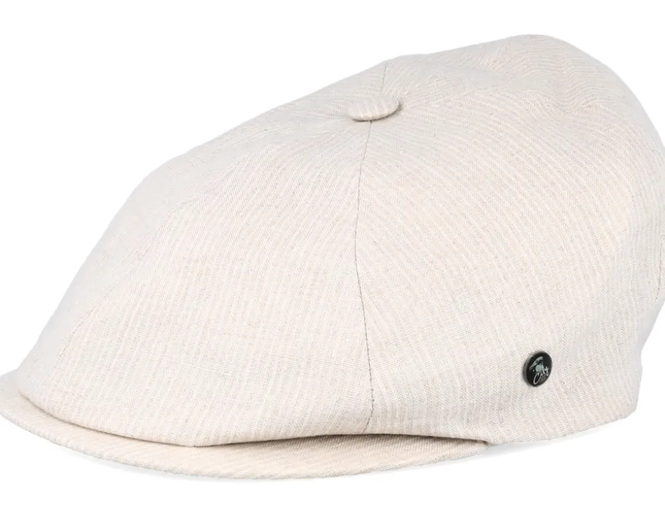 Sixpence Stripe Beige Flat Cap - City Sport