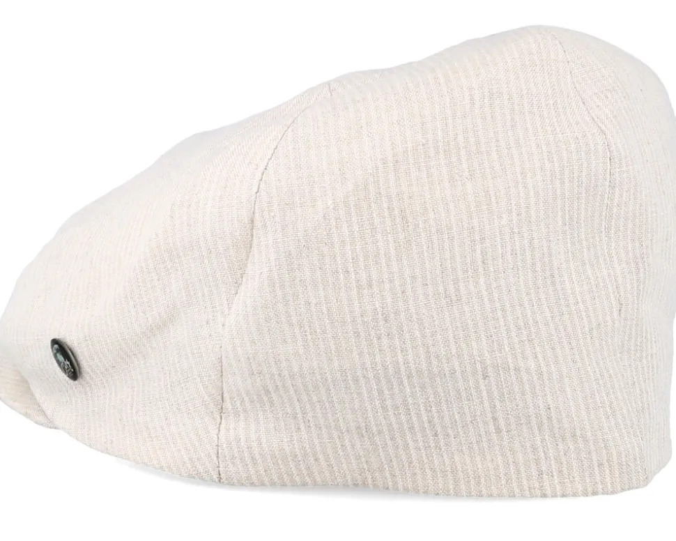 Sixpence Stripe Beige Flat Cap - City Sport