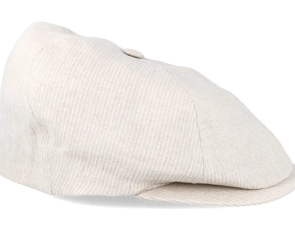 Sixpence Stripe Beige Flat Cap - City Sport