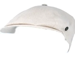 Sixpence Stripe Beige Flat Cap - City Sport