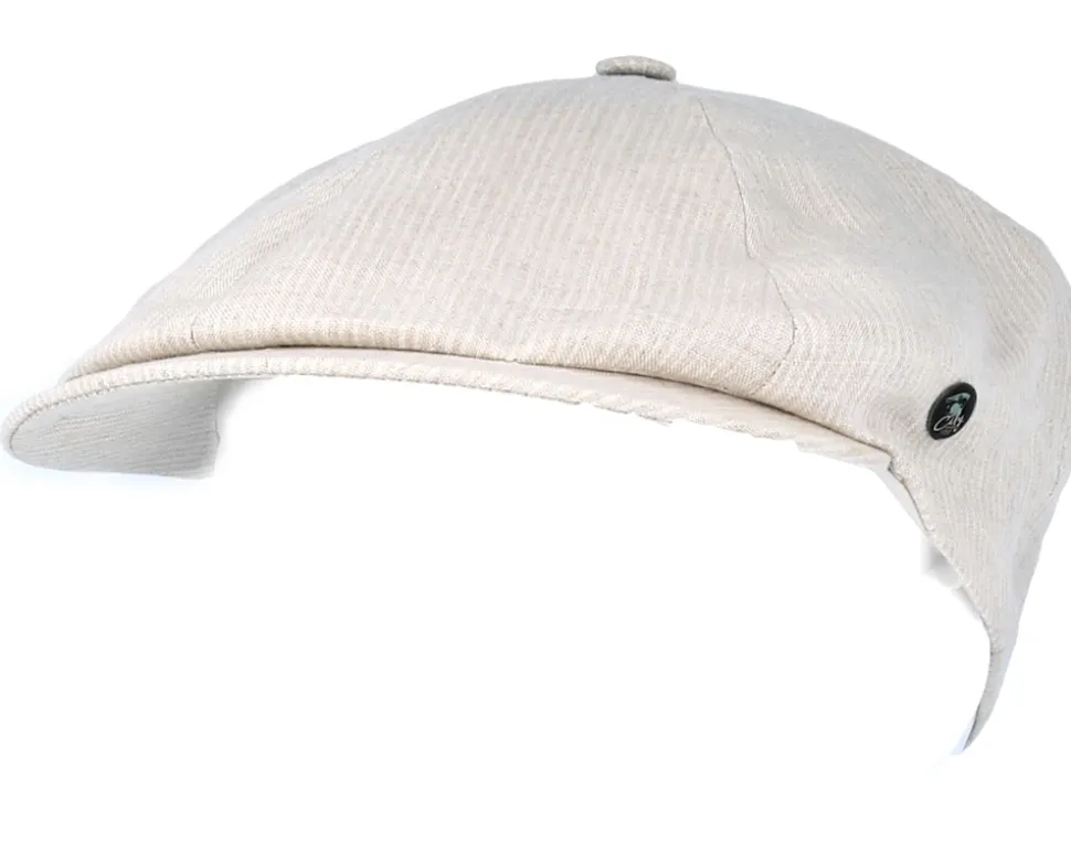 Sixpence Stripe Beige Flat Cap - City Sport