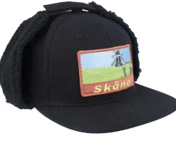 Skåne Canvas Flatbrim Black Earflap - Wild Spirit