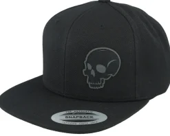 Skull Engraved Axes Black Snapback - Iconic
