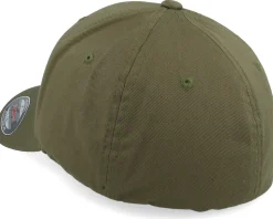 Skull Engraved Wooly Combed Olive Flexfit - Iconic