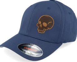 Skull Engraved Wooly Combed Navy Flexfit - Iconic