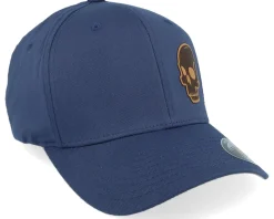 Skull Engraved Wooly Combed Navy Flexfit - Iconic