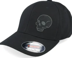 Skull Engraved Wooly Combed Black Flexfit - Iconic