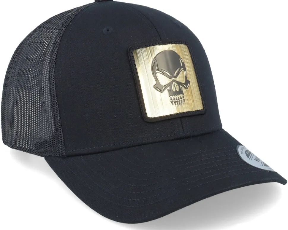 Skull Gold Patch Black Trucker - Iconic