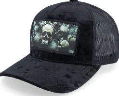 Skulls Horror Velvet Black/Black A-frame Trucker - Scenes
