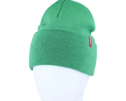 Slouchy Red Tab Beanie Medium Green Cuff - Levi's