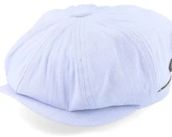 Slub Cotton Light Blue Flat Cap - MJM Hats