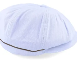 Slub Cotton Light Blue Flat Cap - MJM Hats