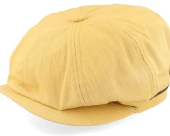Slub Cotton Yellow Flat Cap - MJM Hats