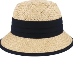 Small Cloche Woman Nature-Black Straw Hat - Seeberger