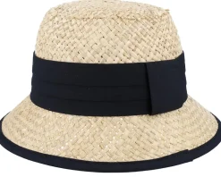 Small Cloche Woman Nature-Black Straw Hat - Seeberger
