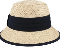 Small Cloche Woman Nature-Black Straw Hat - Seeberger