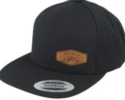 Small Mountain Brown Patch Black Snapback - Wild Spirit