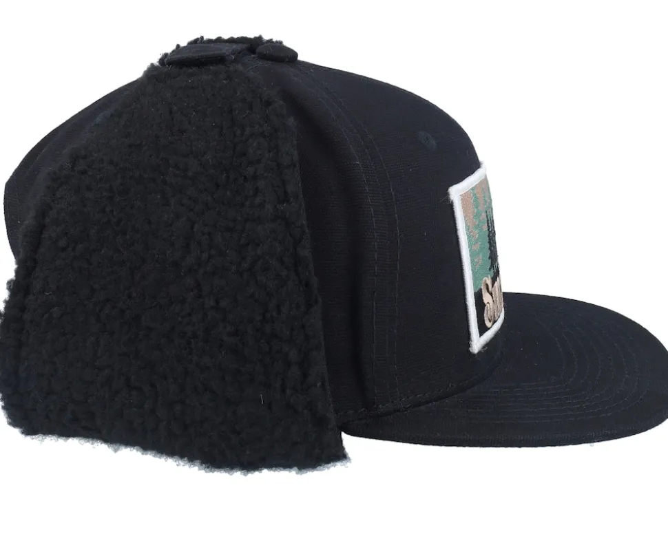 Småland Canvas Flatbrim Black Earflap - Wild Spirit