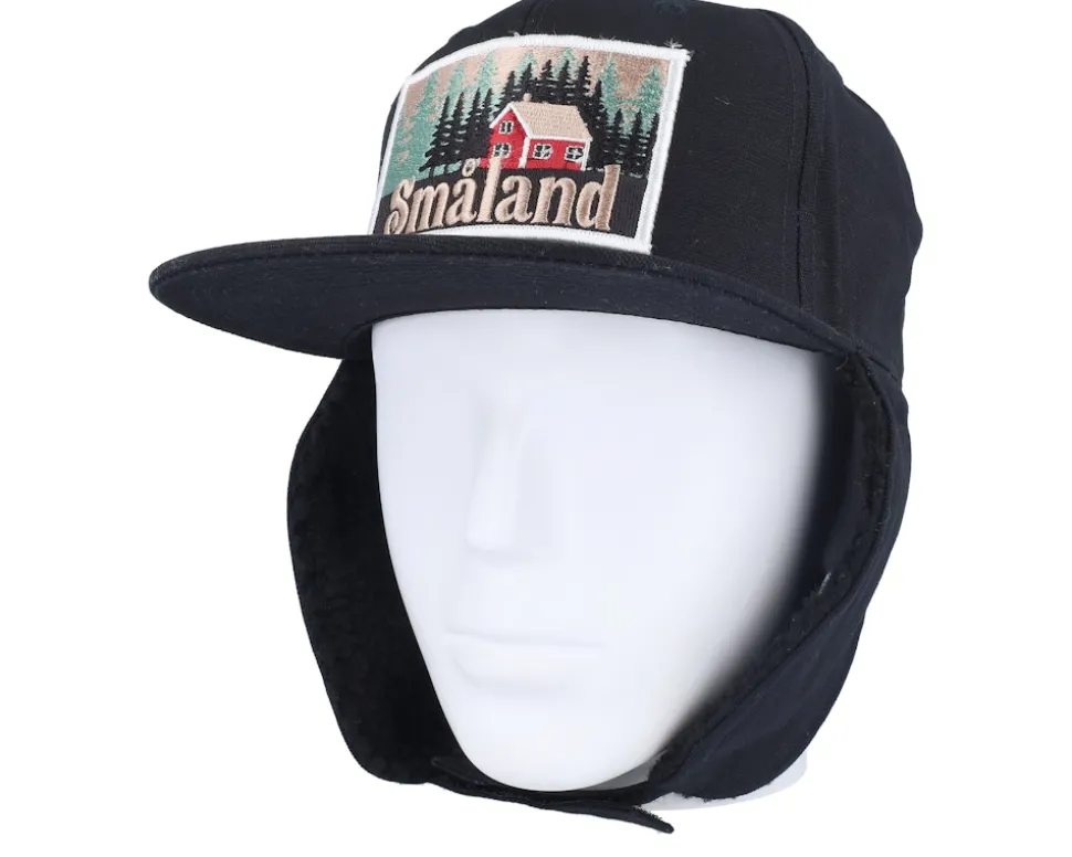 Småland Canvas Flatbrim Black Earflap - Wild Spirit