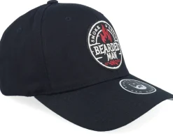 Smoke Grill Bbq Logo Blk Wooly Combed Black Flexfit - Bearded Man