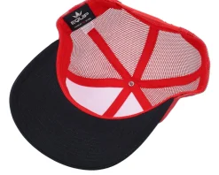 Smoke Grill Bbq Logo Blk White/Scarlet Trucker - Bearded Man