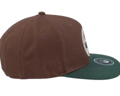 Smoke Grill Bbq Logo Brown/Green/Yellow Snapback - Bearded Man