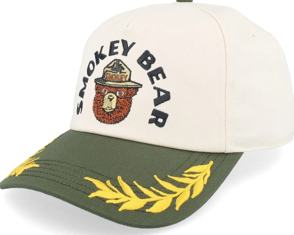 Smokey Bear Club Captain Ivory/Army Green Adjustable - American Needle