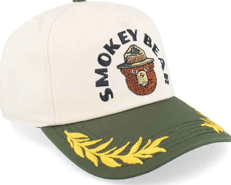 Smokey Bear Club Captain Ivory/Army Green Adjustable - American Needle