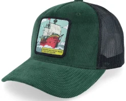 Smooth Sea Never Made a Skilled Sailor Cord Green/Black A-frame Trucker - Jack Anchor
