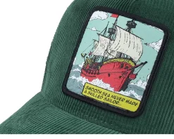 Smooth Sea Never Made a Skilled Sailor Cord Green/Black A-frame Trucker - Jack Anchor