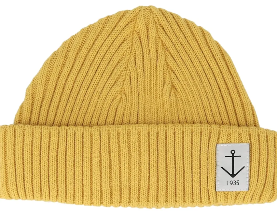 Smula Mustard Yellow Organic Short Beanie - Resteröds