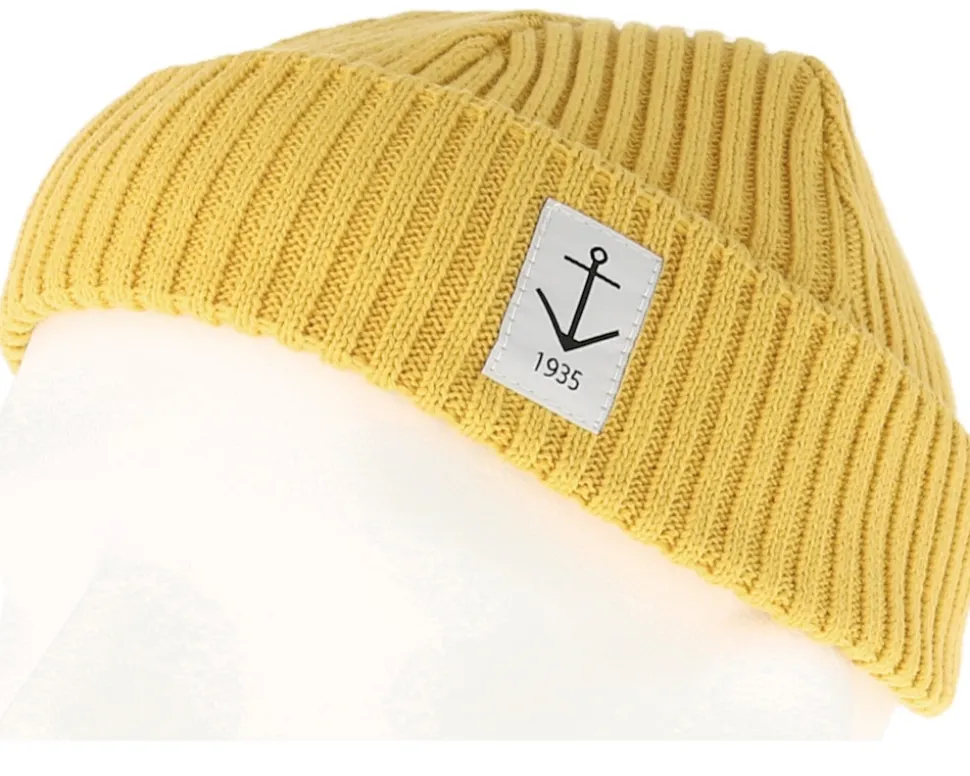 Smula Mustard Yellow Organic Short Beanie - Resteröds