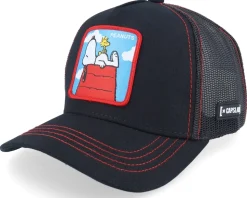 Snoopy & Woodstock Peanuts Black Trucker - Capslab