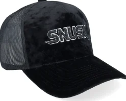 Snusk 3d Black Logo Velvet Black Trucker - Iconic