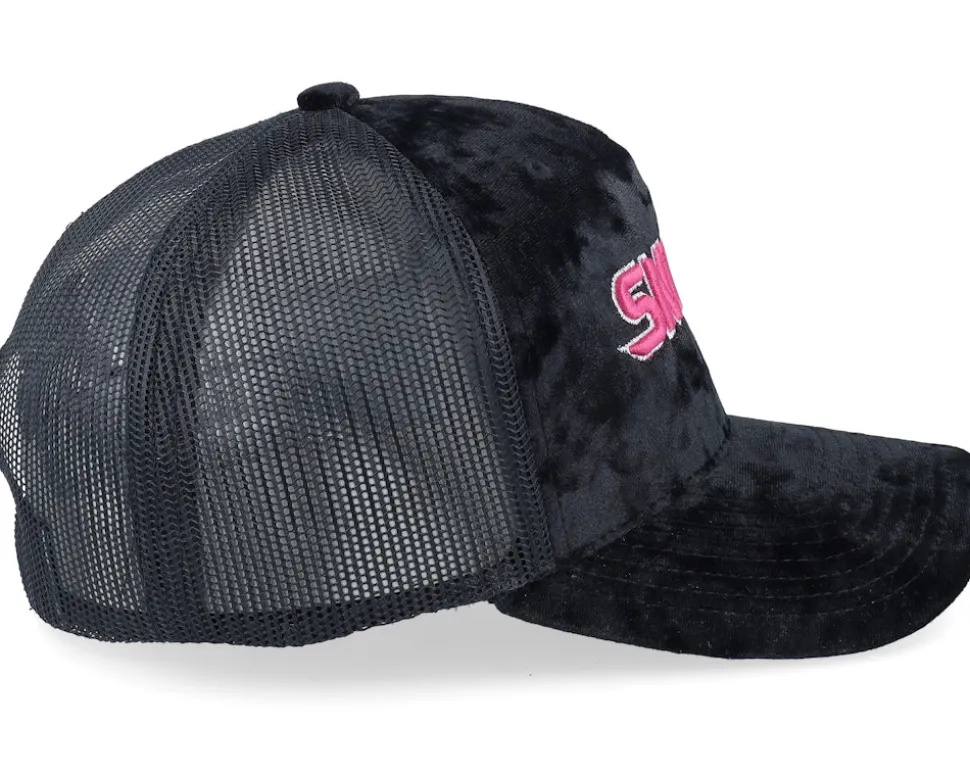 Snusk 3d Pink Logo Velvet Black Trucker - Iconic