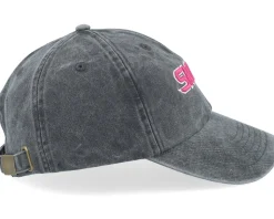 Snusk 3d Pink Logo Washed Black Dad Cap - Iconic