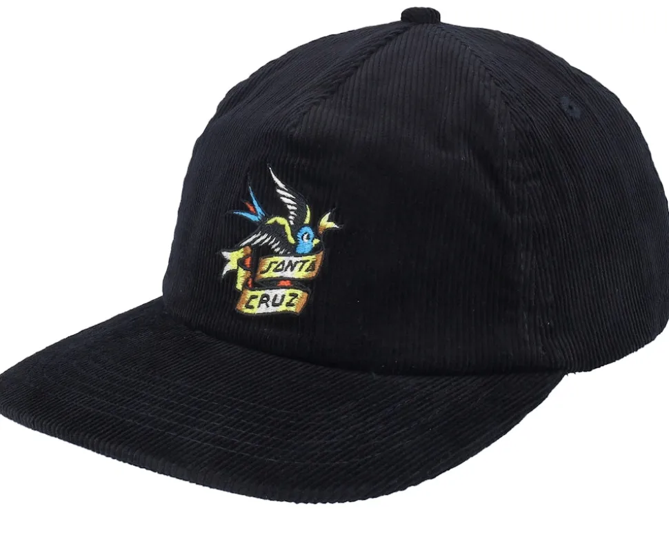 Sommer Sparrow Black Corduroy Snapback - Santa Cruz