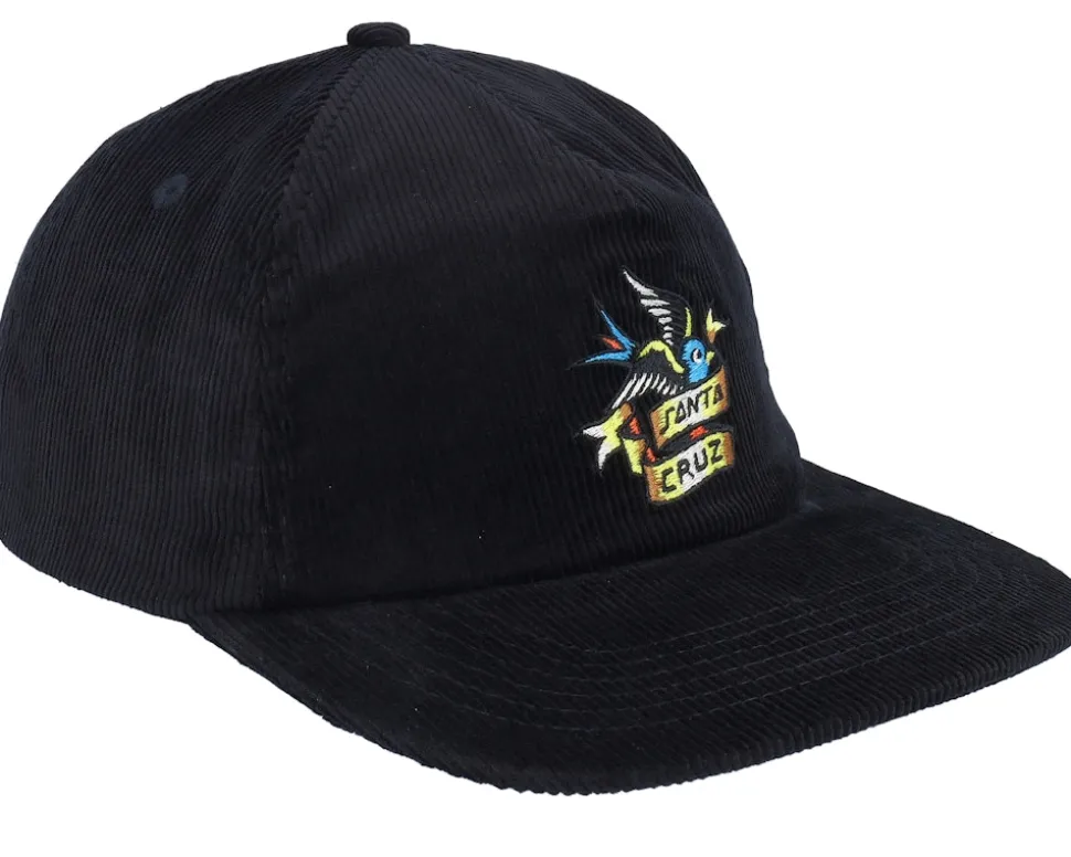 Sommer Sparrow Black Corduroy Snapback - Santa Cruz