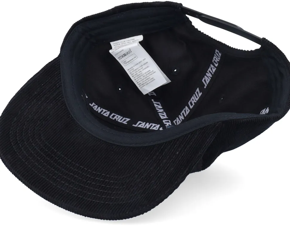 Sommer Sparrow Black Corduroy Snapback - Santa Cruz