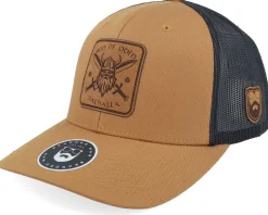 Son Of Odin Viking Patch Engraved Caramel/Black - Bearded Man