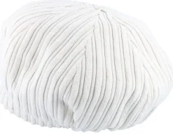 Sophie W Cotton Velvet White Flat Cap - MJM Hats