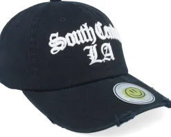 South Central La 3d Script Destroyed Black Dad Cap - Lucid Smile