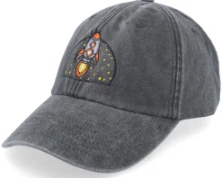 Spacecraft And Stars Washed Black Dad Cap - Abducted