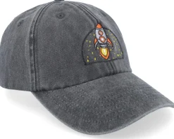 Spacecraft And Stars Washed Black Dad Cap - Abducted