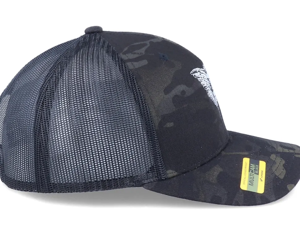 Spark Plug Angel Emblem Multicam Black Trucker - Born To Ride